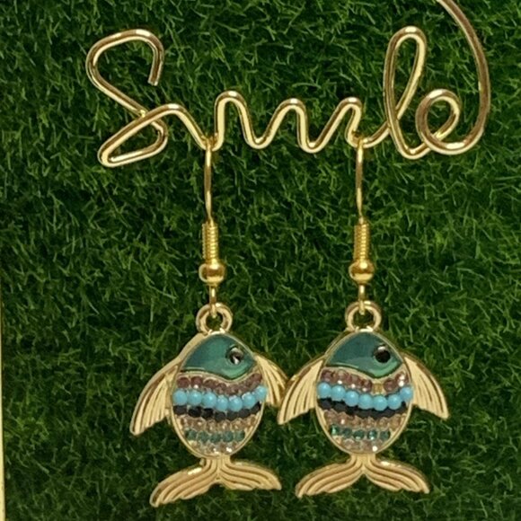 Fish Earring, Fishing Earring, Fish Jewelry, Gift Idea, Silly Animal Earrings - Picture 1 of 8